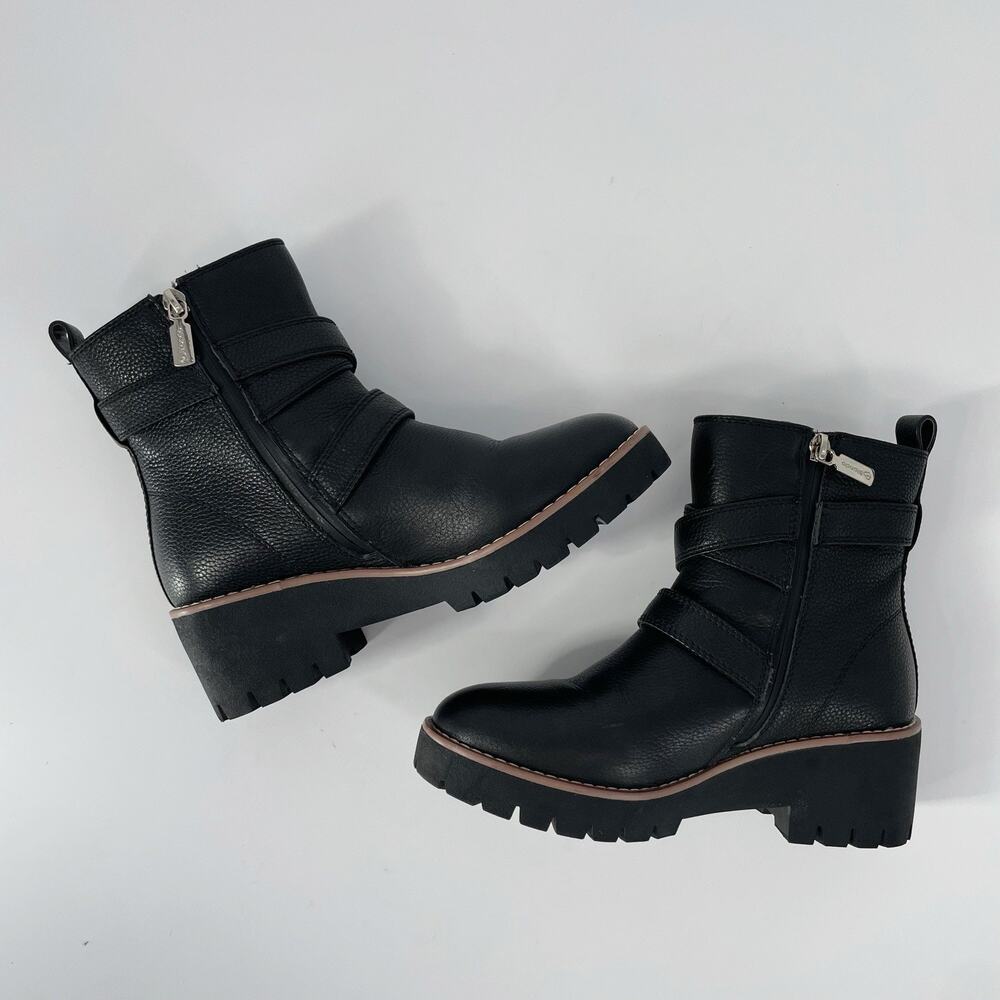 NWOT Blondo Dazie Ankle Waterproof Boots in Black – Sz 6.5 Buckle Wedge Bootie